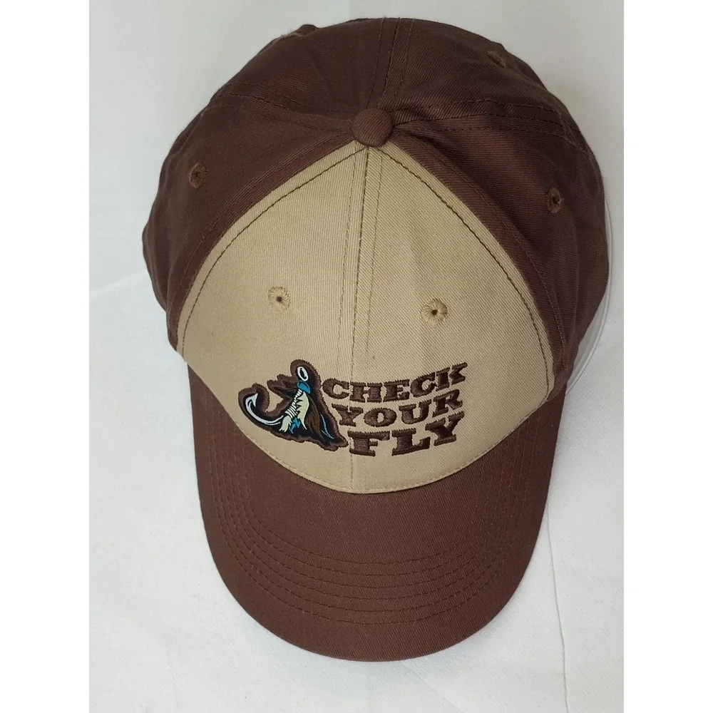 Check Your Fly Lure Cap Hat Paramount Outdoors Baseball Brown Adj VTG SEE 📸 - Picture 4 of 16